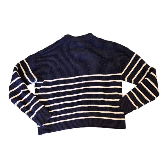 Shein Size 12 Blue and White Striped Long Sleeve Sweater - Picture 5 of 8